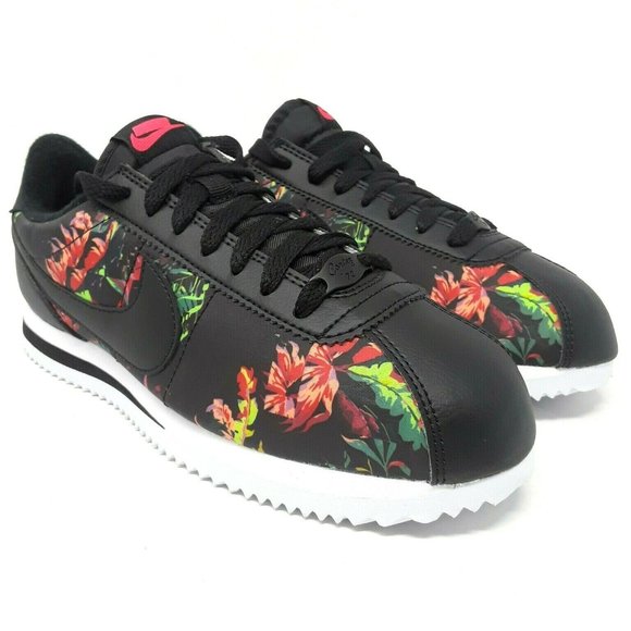 Nike Cortez Floral Basic Black/ Red Men's Shoes - Picture 5 of 8